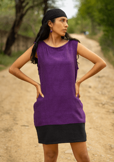 ✅ Vestido Regina | Sarga en Telar de Madera | Textil Vivo