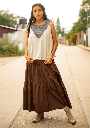 ✅ Falda Larga Gitana | Algodón 100% Café Oscuro | Textil Vivo