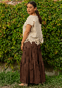 ✅ Falda Larga Gitana | Algodón 100% Café Oscuro | Textil Vivo