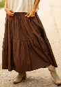 ✅ Falda Larga Gitana | Algodón 100% Café Oscuro | Textil Vivo