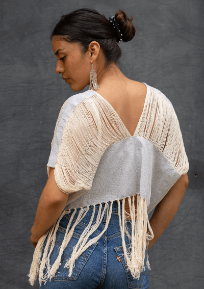 ✅ Crop Top Eva | Algodón Tejido a Mano y Deshilado | Textil Vivo