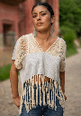 ✅ Crop Top Eva | Algodón Tejido a Mano y Deshilado | Textil Vivo